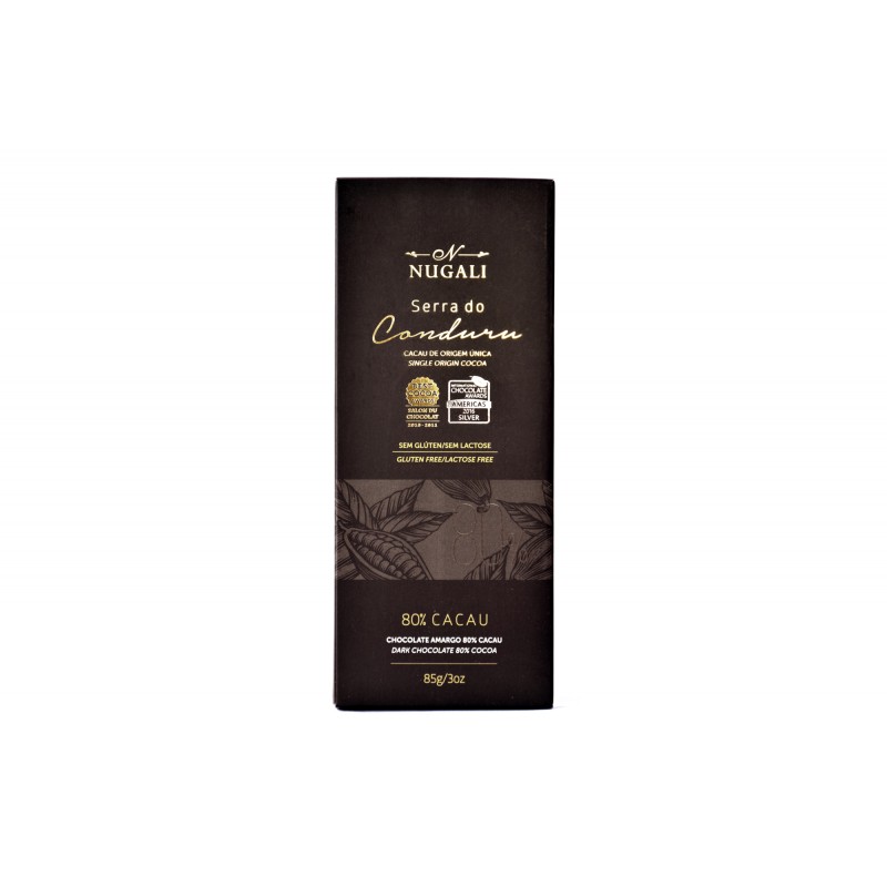 Chocolate Amargo 80% Cacau Serra do Conduru Nugali 85g