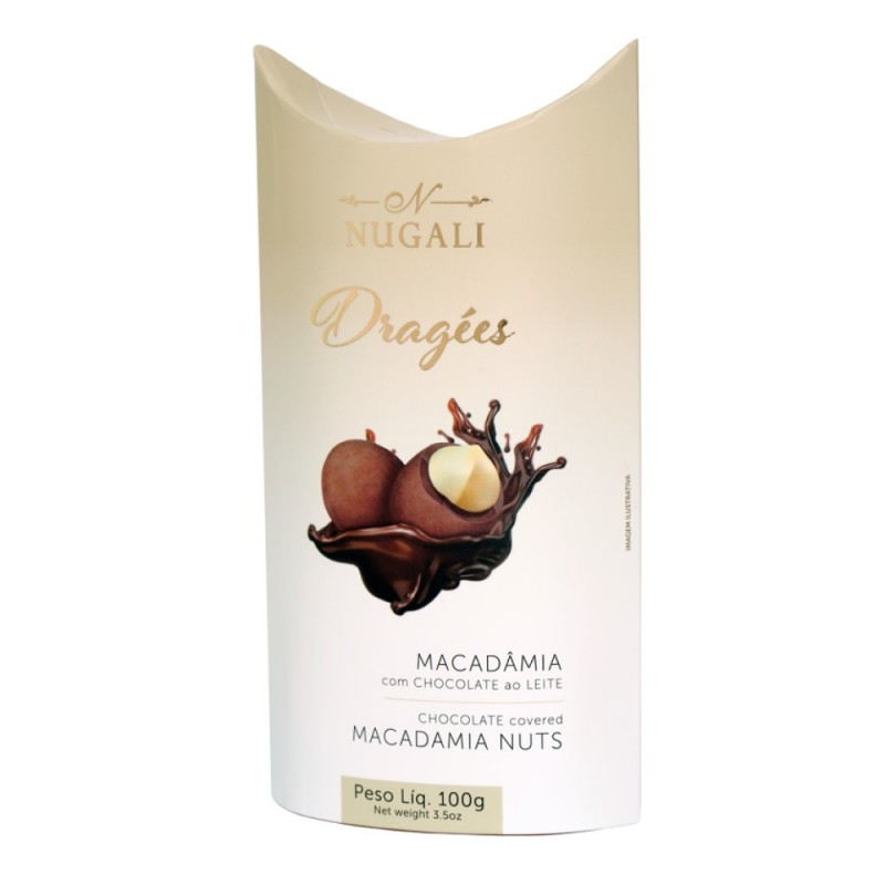 Dragees Macadâmia com Chocolate ao Leite Nugali 100g