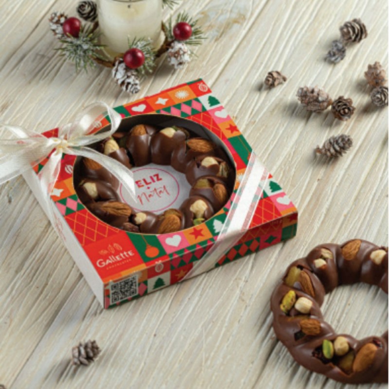 Guirlanda de Natal Chocolate ao Leite com Nuts Gallette 110g